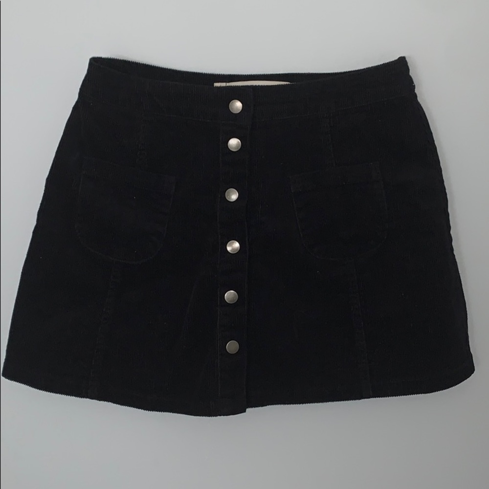 Brandy Melville Black Corduroy Skirt